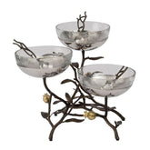 Pomegranate Triple Bowl Set with Spoons - RSVP Style